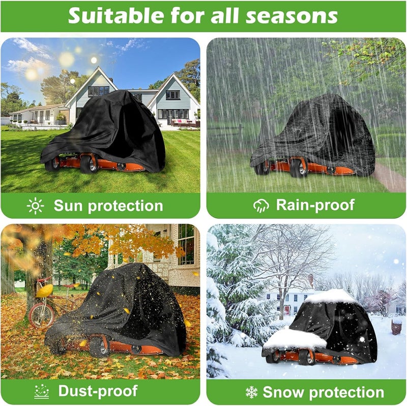 bruwaa Zero Turn Mower Cover, 600D Heavy Duty Universal Fit Lawn Mower Covers, Waterproof, UV, Dust and Wind-Resistant for Outdoor Protection - Image 4